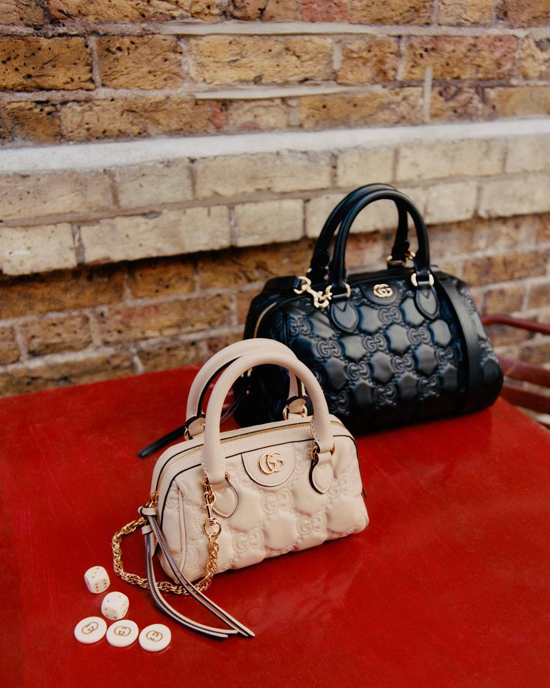 image  1 Handbags presented in GG Matelassé, a new leather that reimagines the House’s monogram with a new ta